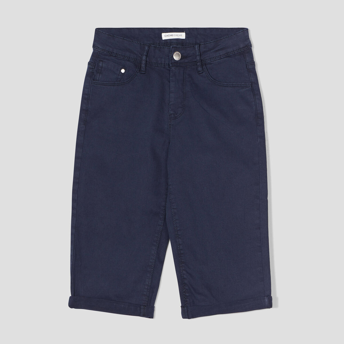 Pantacourt bleu marine femme