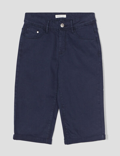 Pantacourt bleu marine femme