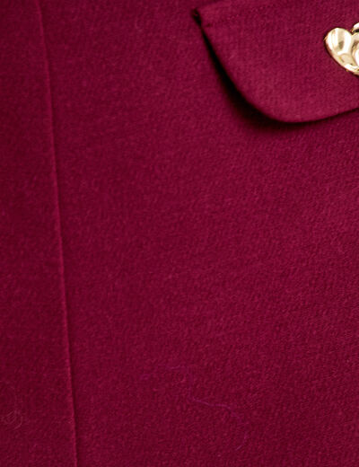 Short stretch d&eacute;tails coeur bordeaux femme