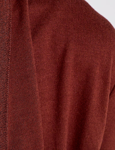 Cardigan col en V marron femme