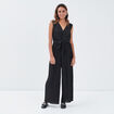 Combinaison pantalon plissée noir femme