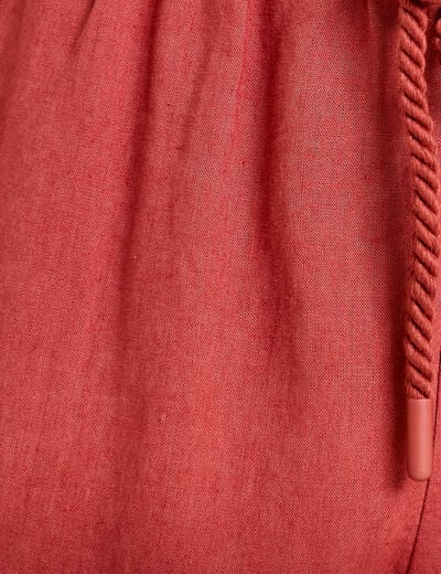 Pantalon droit 7/8&egrave;me taille haute vieux rose femme