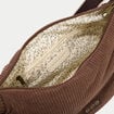 Sac banane velours c&ocirc;tel&eacute; marron femme