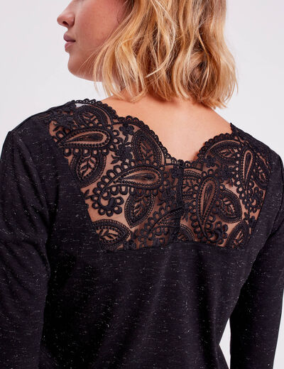 T-shirt manches longues noir femme