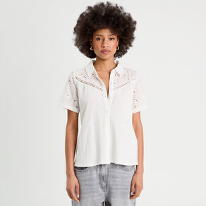 chemise broderie anglaise ecru femme Chemise broderie anglaise ecru femme