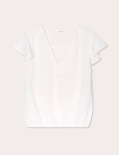 Blouse manches courtes ecru femme