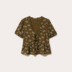 Blouse noeuds devant vert kaki femme