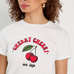 T-shirt cropped blanc femme