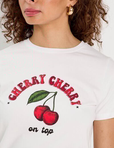 T-shirt cropped blanc femme
