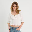 Blouse manches 3/4 blanc femme