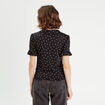 Chemise manches courtes nouée noir femme