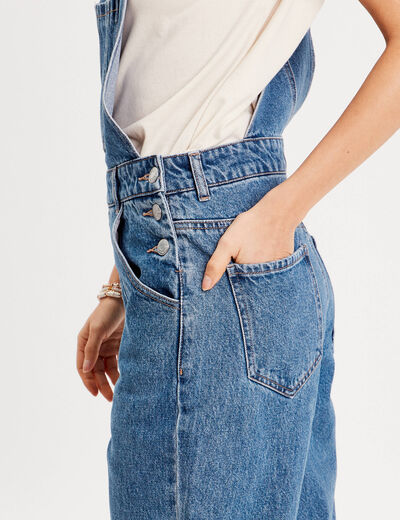 Salopette en jean denim stone femme