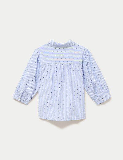 Chemise coupe ample manches 3/4 bleu femme