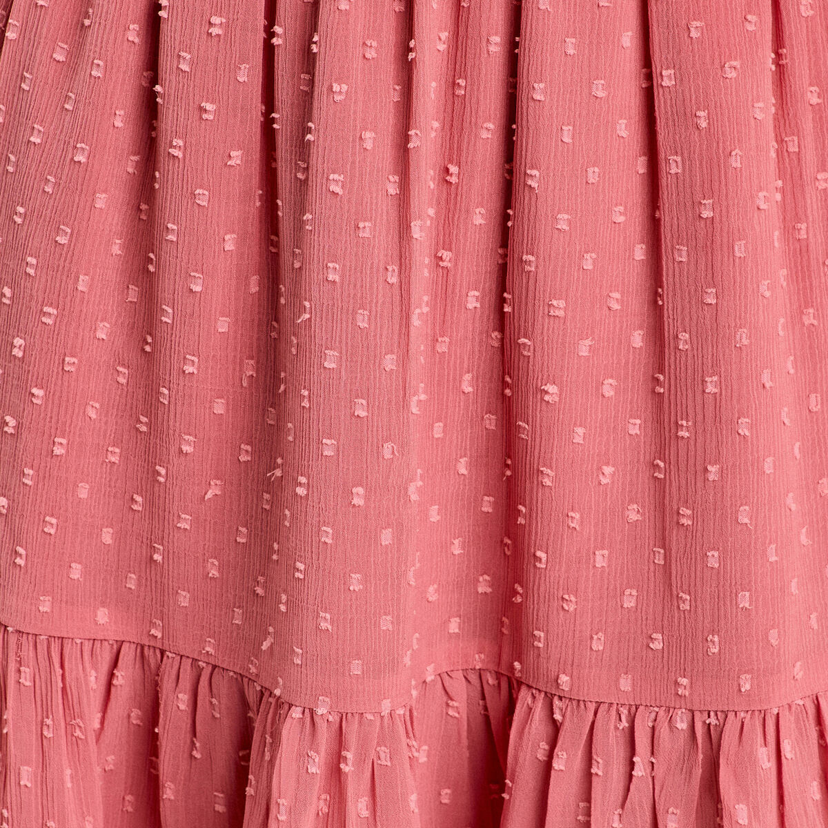 Robe évasée plumetis vieux rose femme