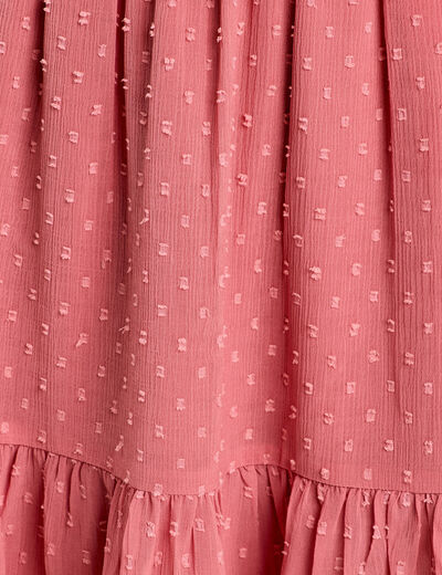 Robe évasée plumetis vieux rose femme