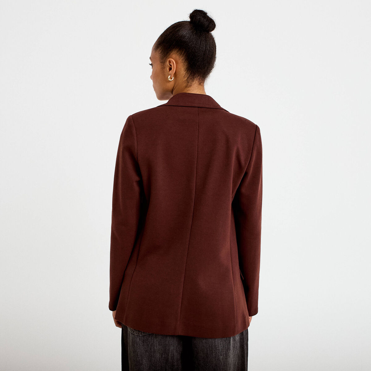 Veste blazer cintr&eacute;e marron femme