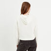 Sweat &agrave; capuche ecru femme