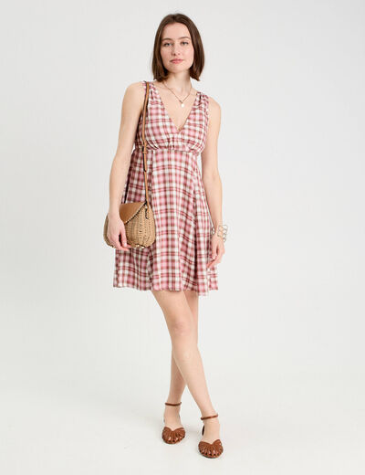 Robe trapèze sans manches rose femme