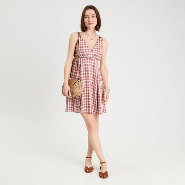 robe trapeze sans manches rose femme Robe trapèze sans manches rose femme