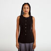 Gilet ajust&eacute; sans manches col rond noir femme