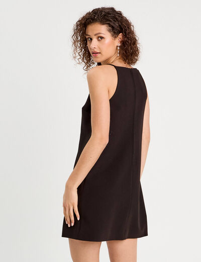 Robe droite bretelles fines noir femme