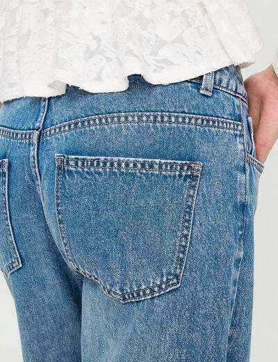 Jeans droit denim double stone femme