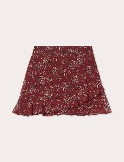 Jupe-short évasée bordeaux femme