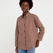 Chemise oversize manches longues marron femme