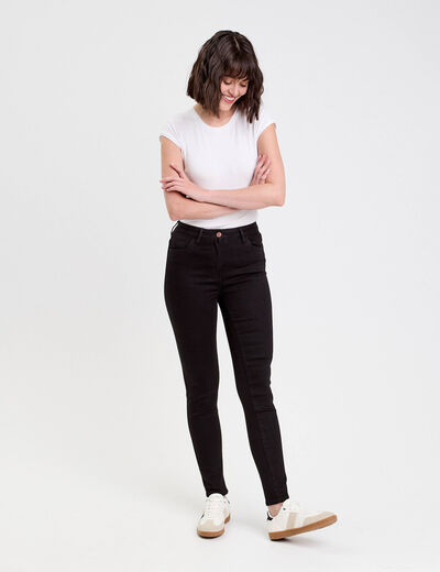 Jeans slim 5 poches denim noir femme