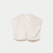 Kimono sans manches fausse fourrure ecru femme