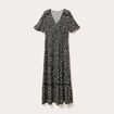 Robe longue évasée multicolore femme