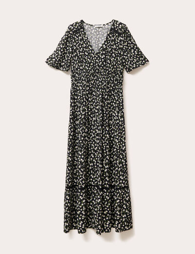 Robe longue évasée multicolore femme