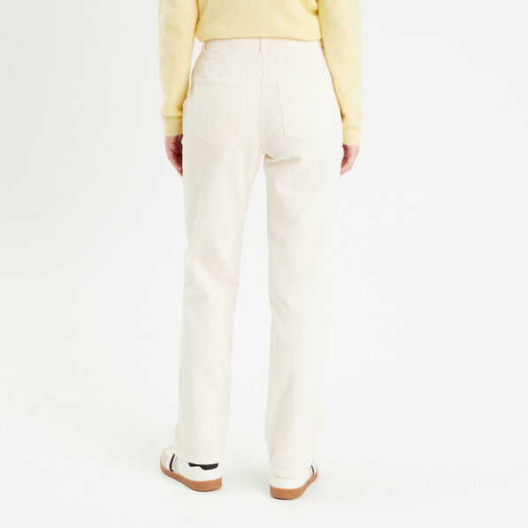 pantalon straight velours ecru femme Pantalon straight velours ecru femme