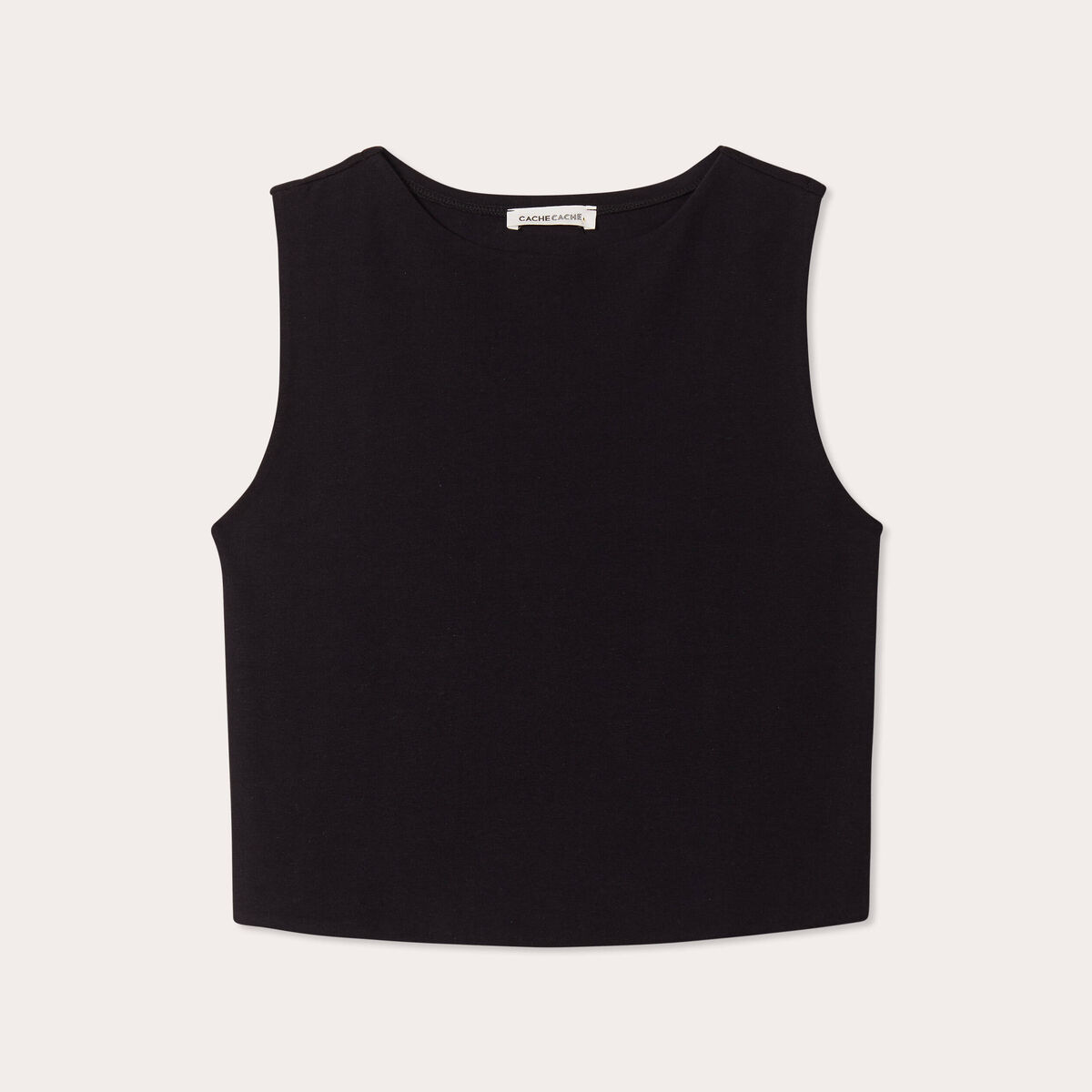 Débardeur cropped noir femme