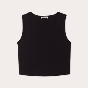 Débardeur cropped noir femme