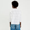 Blouse brod&eacute;e col mao manches 3/4 ecru femme