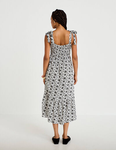 Robe longue &eacute;vas&eacute;e col carr&eacute; noir femme
