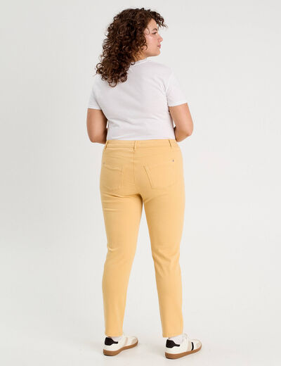 Jeans slim 5 poches jaune clair femme