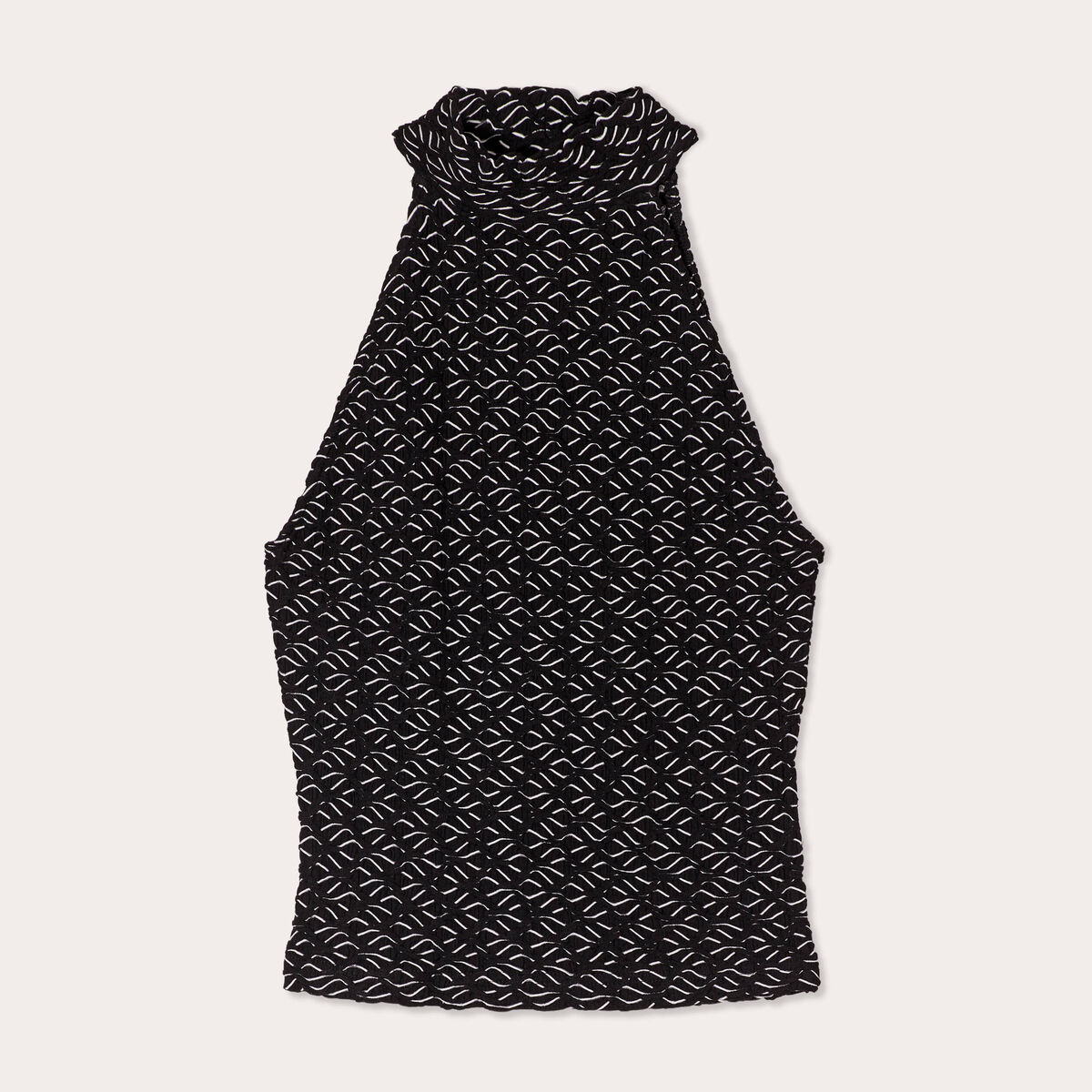 Débardeur col montant noir femme