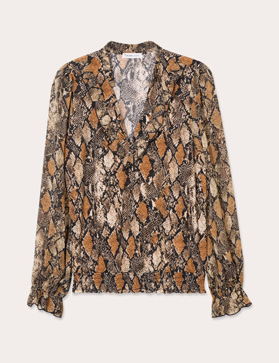 Blouse manches longues beige femme