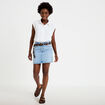 Jupe droite courte en jean clout&eacute;e denim double stone femme