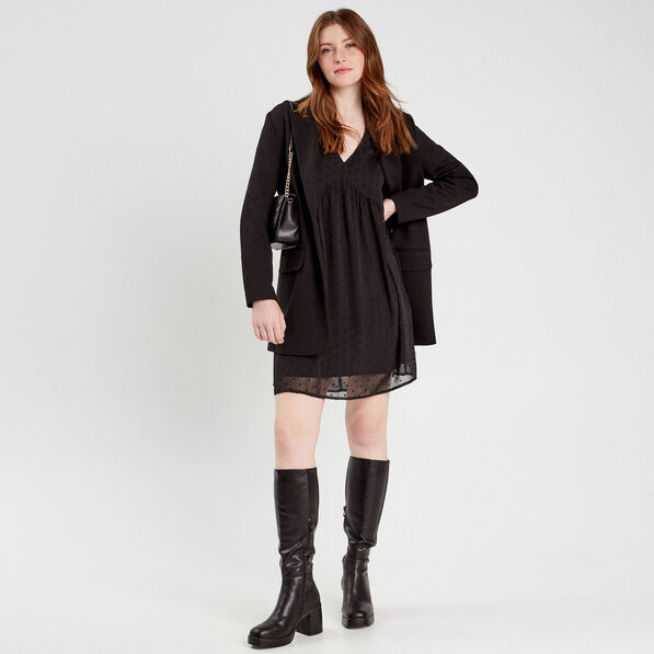 robe evasee plumetis noir femme Robe évasée plumetis noir femme