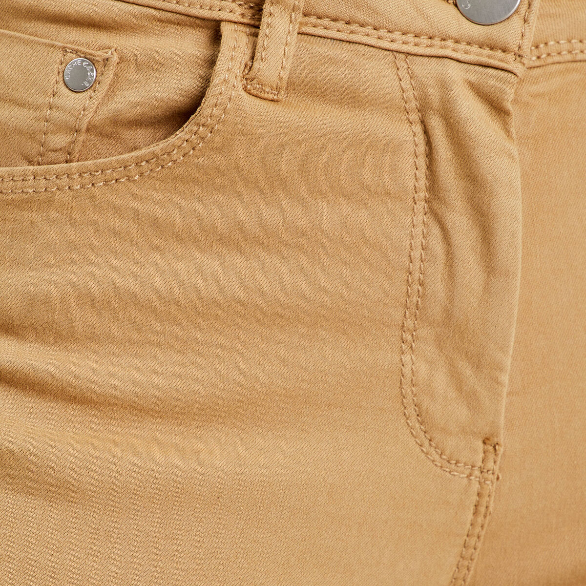 Jeans slim 5 poches camel femme