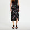 Jupe longue portefeuille noir femme