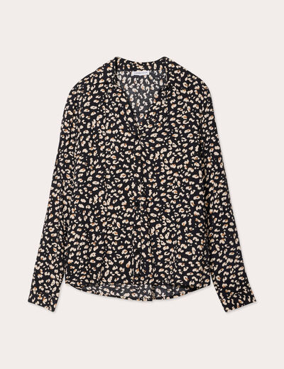 Chemise manches longues noir femme