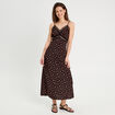 Robe longue droite bretelles noir femme