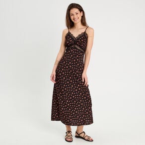 robe longue droite bretelles noir femme Robe longue droite bretelles noir femme