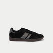 Baskets basses &agrave; lacets denim noir enduit femme