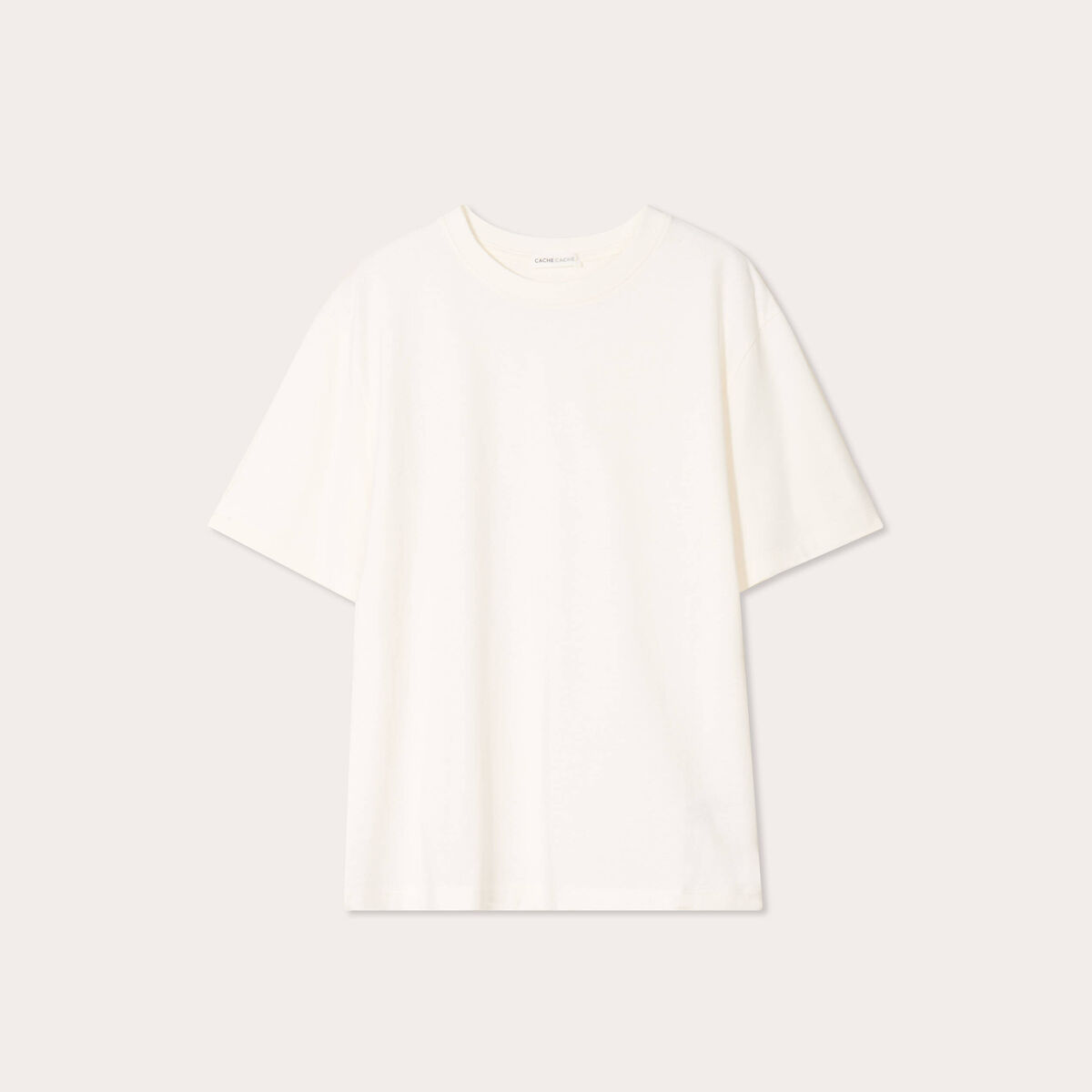T-shirt oversize col rond ecru femme