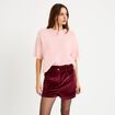 Short large en velours bordeaux femme